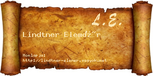 Lindtner Elemér névjegykártya