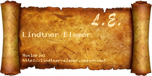 Lindtner Elemér névjegykártya